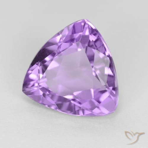 2.91 ct Violet Amethyst Stone, Natural Amethyst in Trillion Facet Shape for Sale
