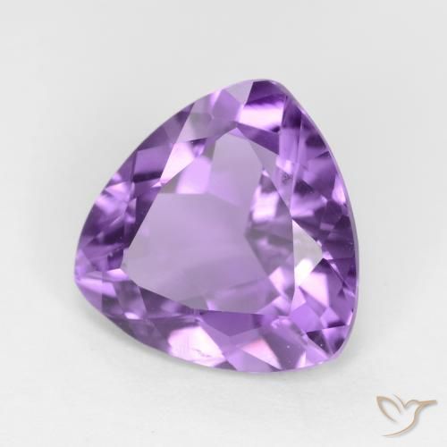 2.50 ct Violet Amethyst Stone, Natural Amethyst in Trillion Facet Shape for Sale