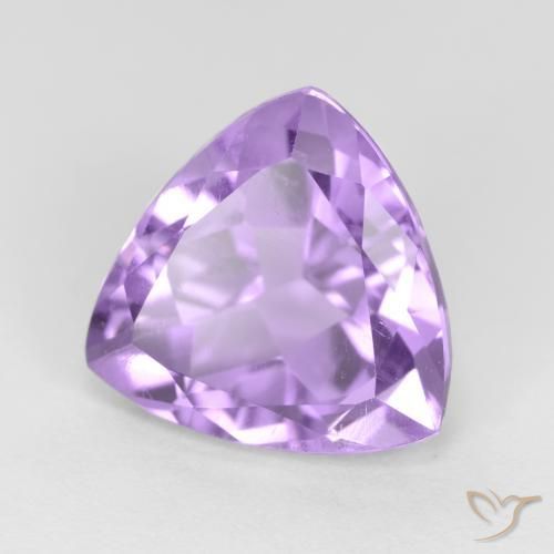 3.02 ct Violet Amethyst Stone, Natural Amethyst in Trillion Facet Shape for Sale
