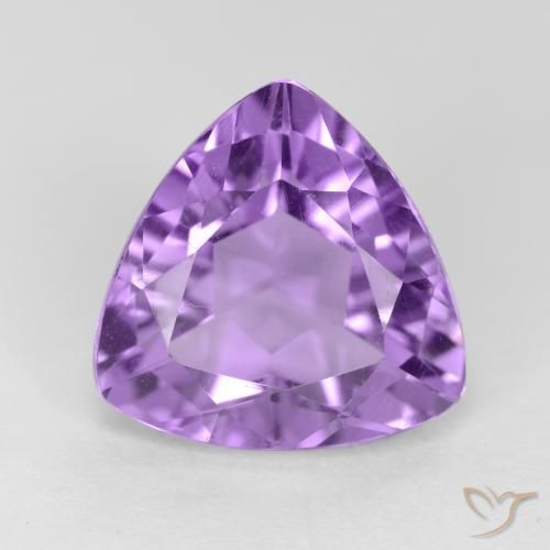3.07ct Natural Medium Violet Amethyst, Trillion, VS
