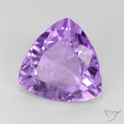 3.07 ct Violet Amethyst Stone, Natural Amethyst in Trillion Facet Shape for Sale