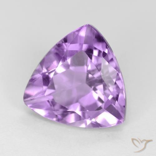 2.86 ct Violet Amethyst Stone, Natural Amethyst in Trillion Facet Shape for Sale