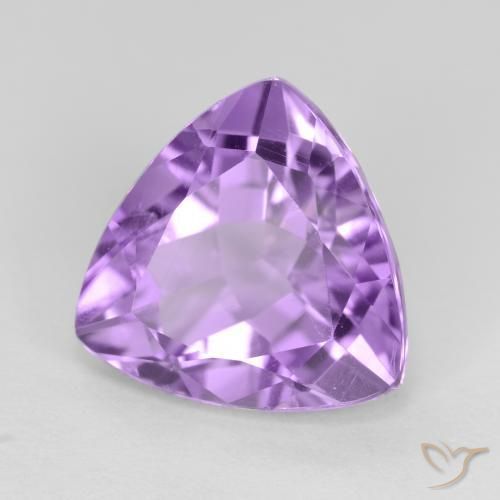 3.01 ct Violet Amethyst Stone, Natural Amethyst in Trillion Facet Shape for Sale