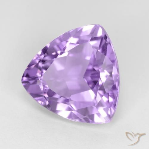 2.97 ct Violet Amethyst Stone, Natural Amethyst in Trillion Facet Shape for Sale