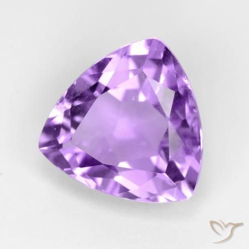 3.13 ct Violet Amethyst Stone, Natural Amethyst in Trillion Facet Shape for Sale