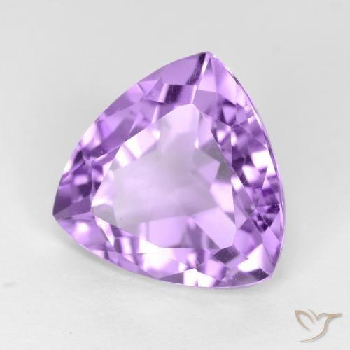 3.04 ct Violet Amethyst Stone, Natural Amethyst in Trillion Facet Shape for Sale