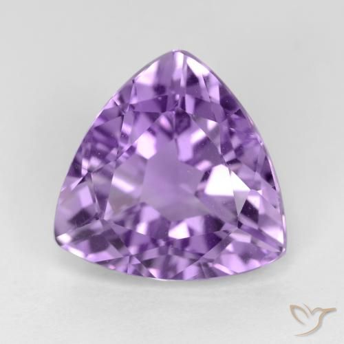 2,85 ct trillionenschliff Amethyst aus Brasilien, Größe: 10,1 x 10mm, Reinheit: VS, Garantiert echter Edelstein, 1 Stück Amethyst in Tiefviolett Farbe, Mohs-Härte von 7 Geeignet für den täglichen Gebrauch im Schmuck, Jahr des Drachen-Edelsteins, Photo A