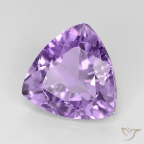 2.85 ct Violet Amethyst Stone, Natural Amethyst in Trillion Facet Shape for Sale