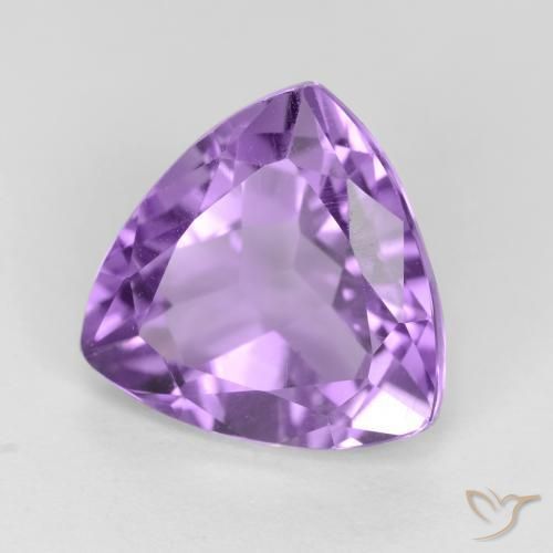 3.00 ct Violet Amethyst Stone, Natural Amethyst in Trillion Facet Shape for Sale