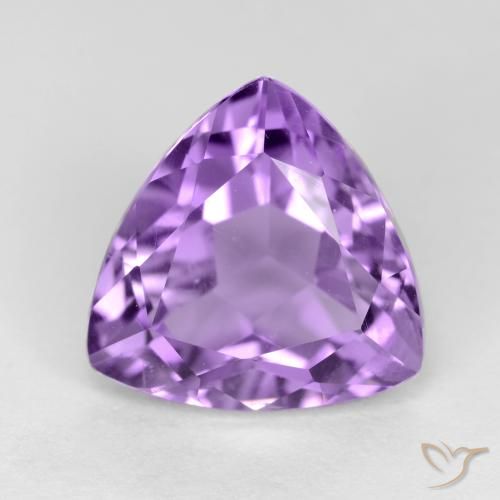 3.09ct Natural Medium Violet Amethyst, Trillion, VS
