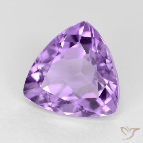 3.09 ct Violet Amethyst Stone, Natural Amethyst in Trillion Facet Shape for Sale