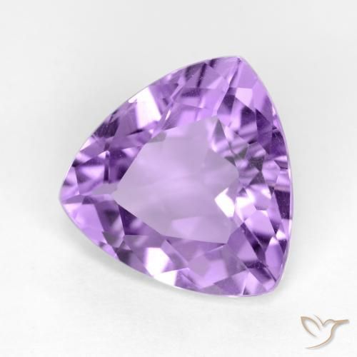 2.65 ct Violet Amethyst Stone, Natural Amethyst in Trillion Facet Shape for Sale