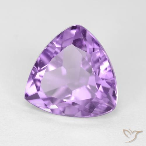 3.10 ct Violet Amethyst Stone, Natural Amethyst in Trillion Facet Shape for Sale