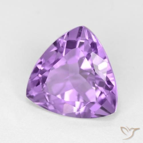 2.87 ct Violet Amethyst Stone, Natural Amethyst in Trillion Facet Shape for Sale