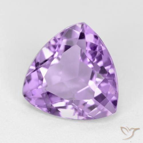 2.84 ct Violet Amethyst Stone, Natural Amethyst in Trillion Facet Shape for Sale