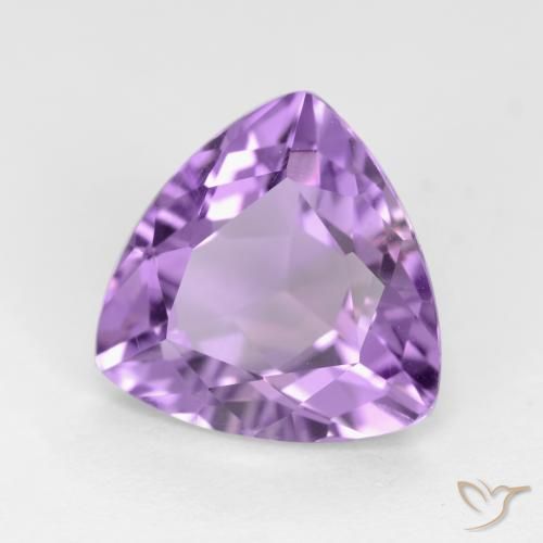 2.94 ct Violet Amethyst Stone, Natural Amethyst in Trillion Facet Shape for Sale