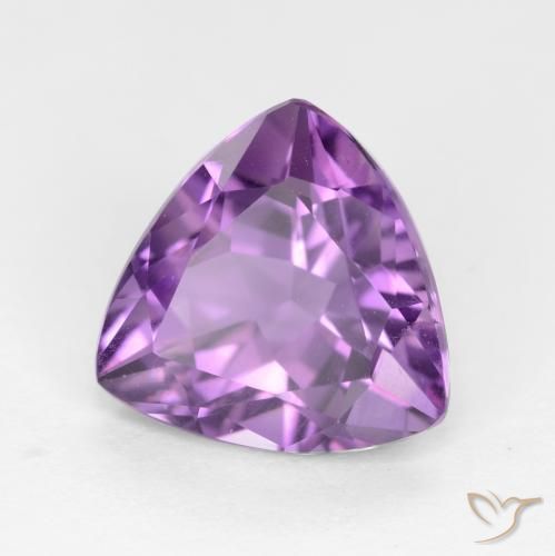 2.83 ct Violet Amethyst Stone, Natural Amethyst in Trillion Facet Shape for Sale