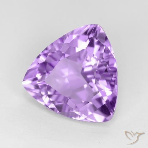 2.76 ct Violet Amethyst Stone, Natural Amethyst in Trillion Facet Shape for Sale