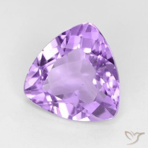 2.98 ct Violet Amethyst Stone, Natural Amethyst in Trillion Facet Shape for Sale