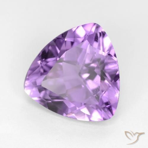 2.66 ct Violet Amethyst Stone, Natural Amethyst in Trillion Facet Shape for Sale