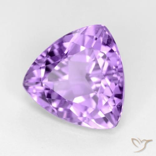 2.97 ct Violet Amethyst Stone, Natural Amethyst in Trillion Facet Shape for Sale