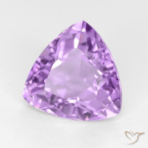 2.86 ct Violet Amethyst Stone, Natural Amethyst in Trillion Facet Shape for Sale
