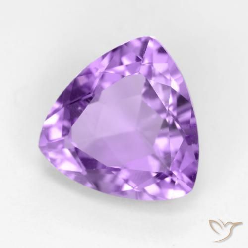 2.78 ct Violet Amethyst Stone, Natural Amethyst in Trillion Facet Shape for Sale