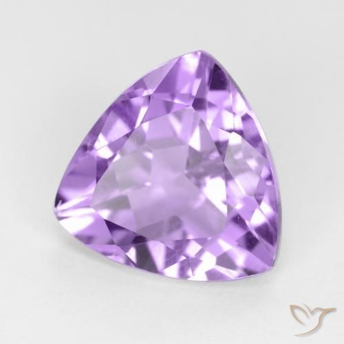 2.71 ct Violet Amethyst Stone, Natural Amethyst in Trillion Facet Shape for Sale