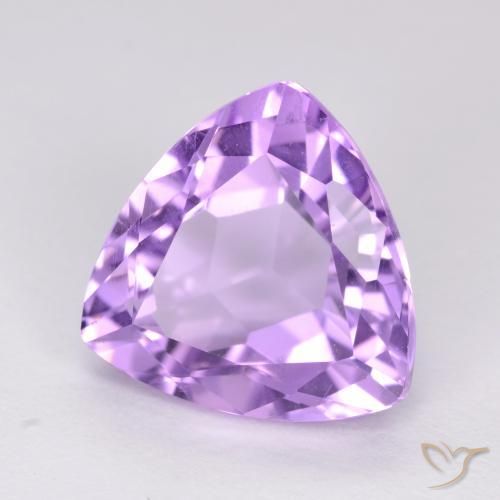 3.15 ct Violet Amethyst Stone, Natural Amethyst in Trillion Facet Shape for Sale
