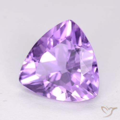 2.62 ct Violet Amethyst Stone, Natural Amethyst in Trillion Facet Shape for Sale