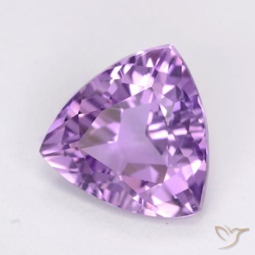 2.77 ct Violet Amethyst Stone, Natural Amethyst in Trillion Facet Shape for Sale