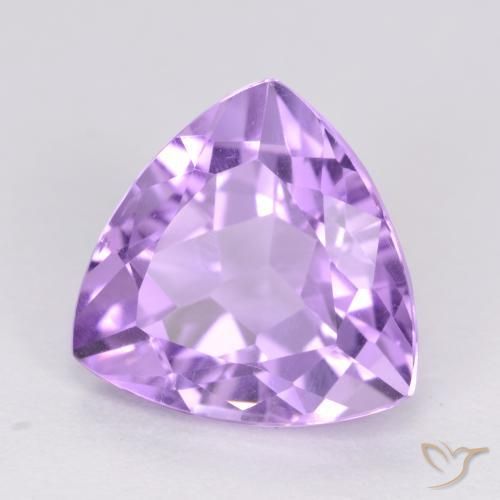 3.02 ct Violet Amethyst Stone, Natural Amethyst in Trillion Facet Shape for Sale