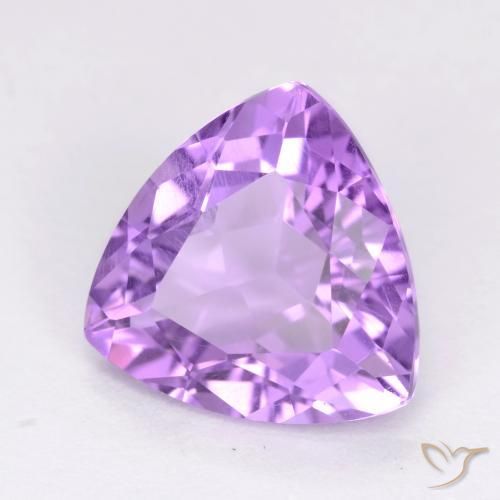 2.83 ct Violet Amethyst Stone, Natural Amethyst in Trillion Facet Shape for Sale