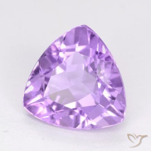 3.03 ct Violet Amethyst Stone, Natural Amethyst in Trillion Facet Shape for Sale