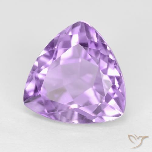 3.16 ct Violet Amethyst Stone, Natural Amethyst in Trillion Facet Shape for Sale