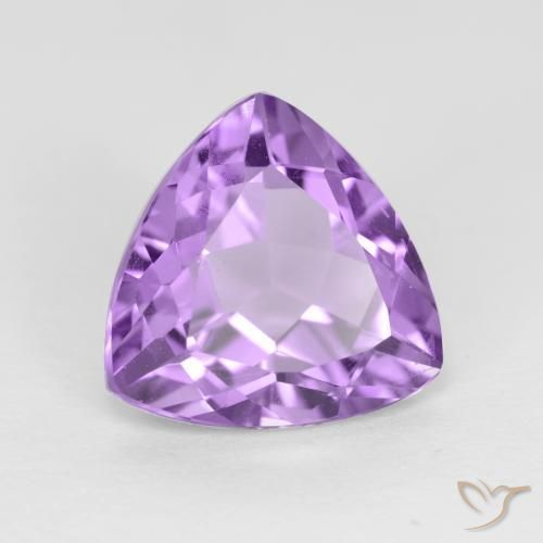 2.84 ct Violet Amethyst Stone, Natural Amethyst in Trillion Facet Shape for Sale