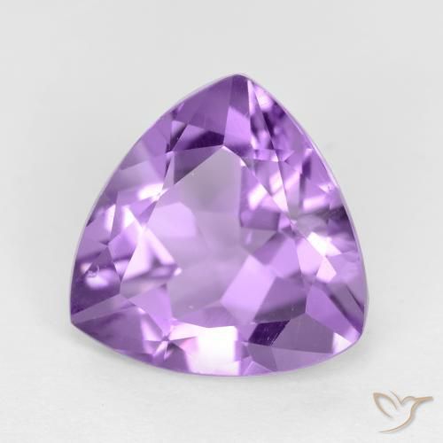 2.54 ct Violet Amethyst Stone, Natural Amethyst in Trillion Facet Shape for Sale