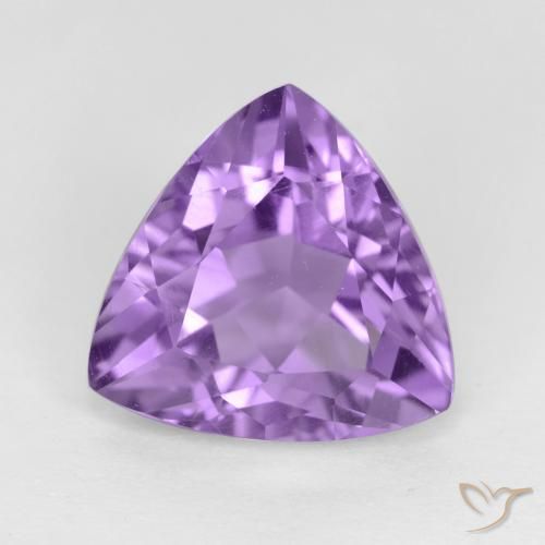 3.09ct Natural Medium Violet Amethyst, Trillion, VVS-VS