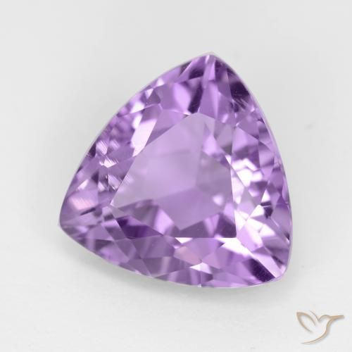2.80 ct Violet Amethyst Stone, Natural Amethyst in Trillion Facet Shape for Sale