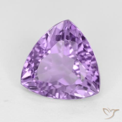 2.91 ct Violet Amethyst Stone, Natural Amethyst in Trillion Facet Shape for Sale