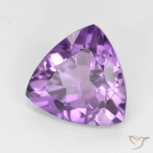 2.79 ct Violet Amethyst Stone, Natural Amethyst in Trillion Facet Shape for Sale