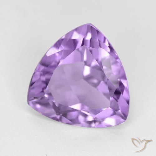2.76 ct Violet Amethyst Stone, Natural Amethyst in Trillion Facet Shape for Sale