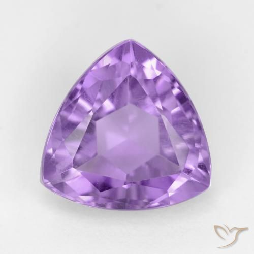3.13ct Natural Medium Violet Amethyst, Trillion, VS
