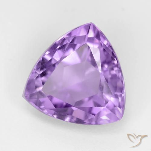 3.13 ct Violet Amethyst Stone, Natural Amethyst in Trillion Facet Shape for Sale