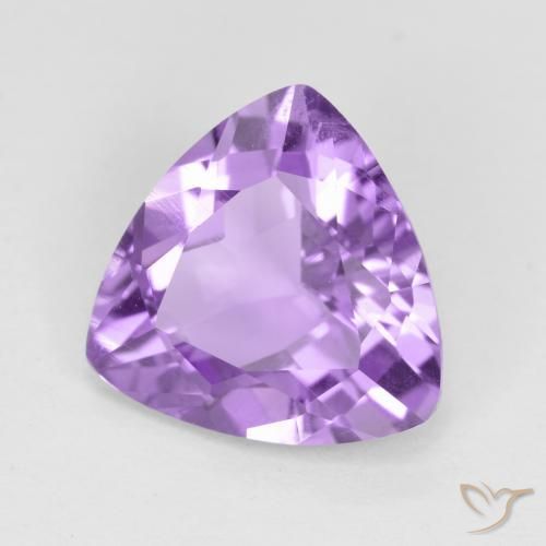 2.51 ct Violet Amethyst Stone, Natural Amethyst in Trillion Facet Shape for Sale