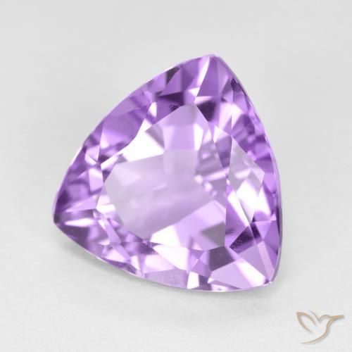 2.90 ct Violet Amethyst Stone, Natural Amethyst in Trillion Facet Shape for Sale