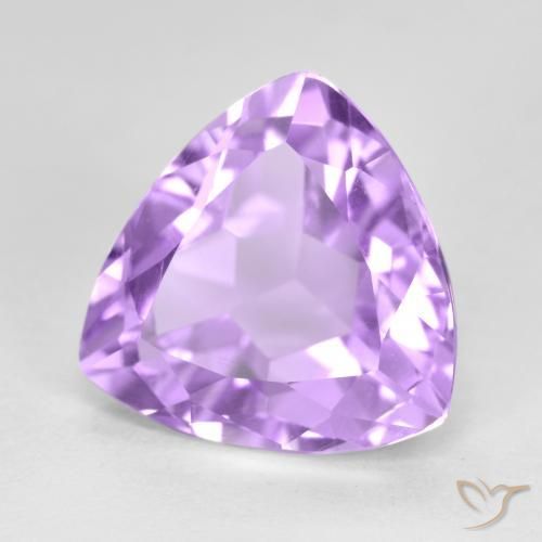 3.06 ct Violet Amethyst Stone, Natural Amethyst in Trillion Facet Shape for Sale