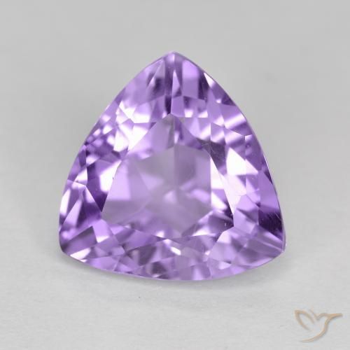 2.69 ct Violet Amethyst Stone, Natural Amethyst in Trillion Facet Shape for Sale