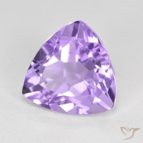2.93 ct Violet Amethyst Stone, Natural Amethyst in Trillion Facet Shape for Sale