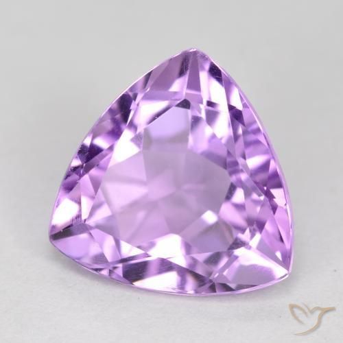2.83 ct Violet Amethyst Stone, Natural Amethyst in Trillion Facet Shape for Sale